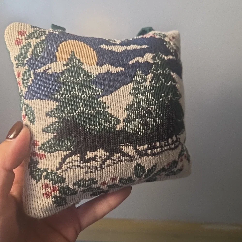 Mini Christmas Pillow Door Hanging Sleigh ride Horse Tapestry Winter Decoration